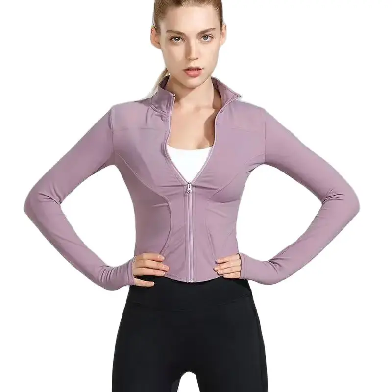 Langarm-Sportjacke für Damen mit Reißverschluss, Fitness-Yoga-Shirt, Winter-Warm-Gym-Top, Activewear-Laufjacke, Trainingskleidung für Radfahren. – Detail 8