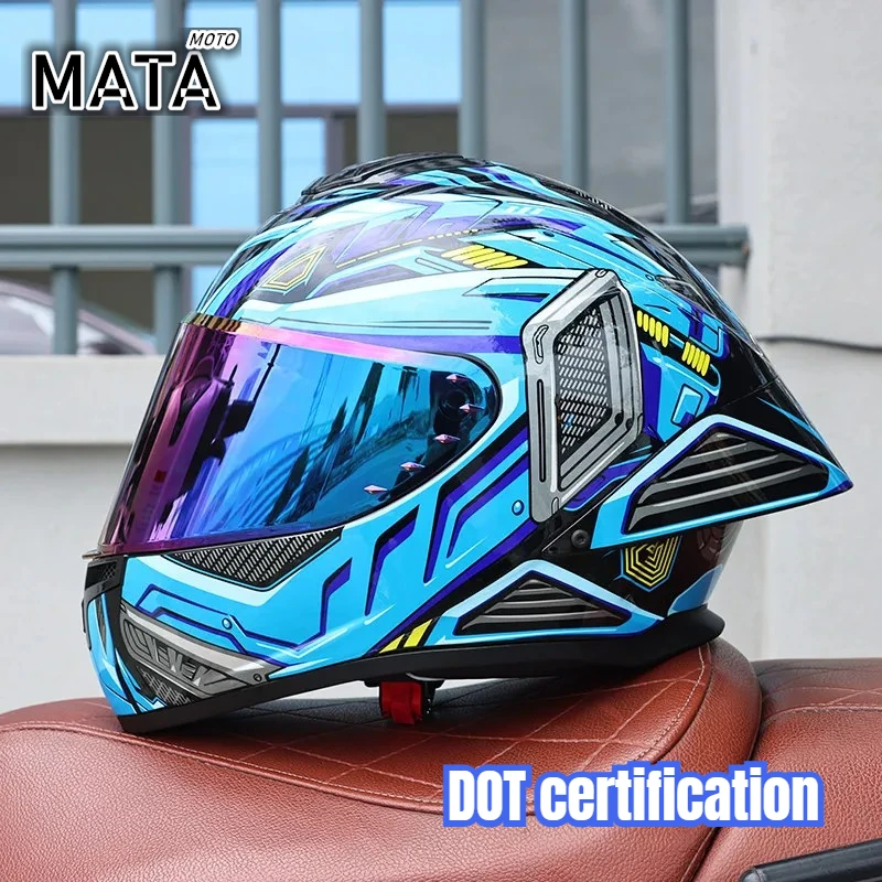 large-tail-wing-racing-motorbike-helmetwith-bluetooth-slotmulti-colored-sun-visor，casco-de-moto，dot-certification