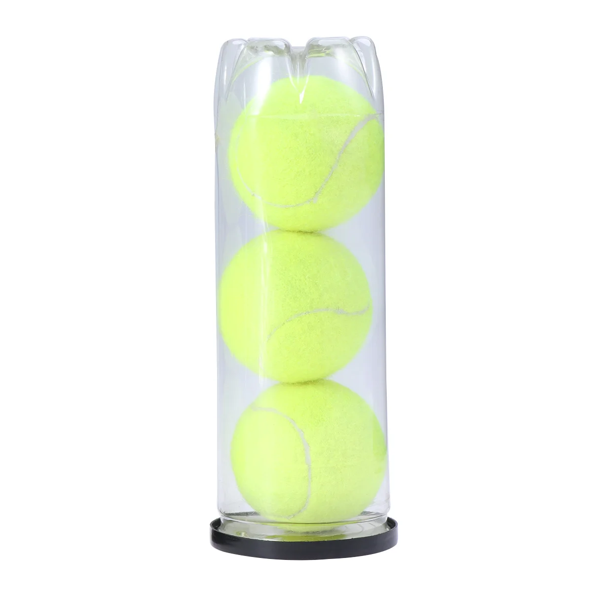 

3Pcs Tennis Balls Can Natural Rubber Core Non-Woven Felt Fabric Heavy Duty for Multi-Court Use Practice Machine Compatible