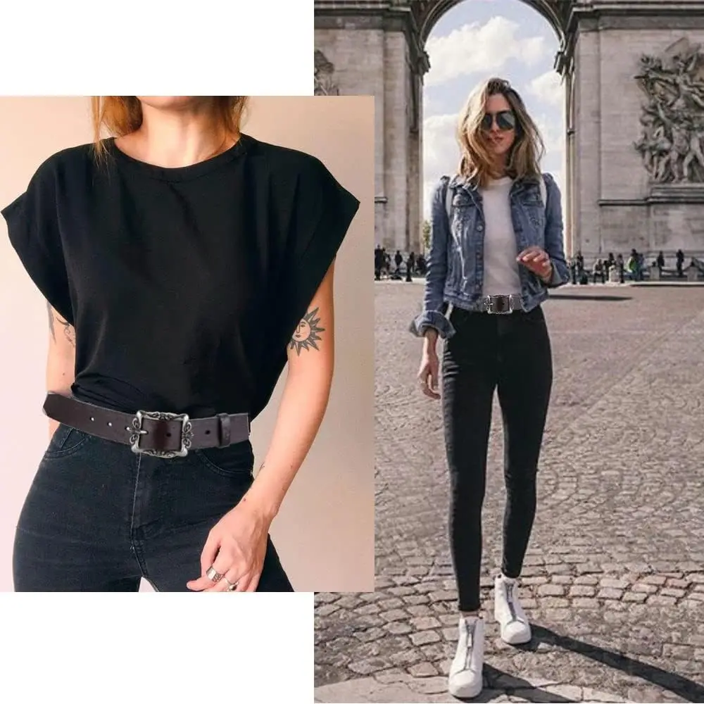 Ceinture en cuir véritable pour femme, ceinture assortie pour femme, ceinture de créateur, accessoires vestisenspour jean, argent de luxe, mode