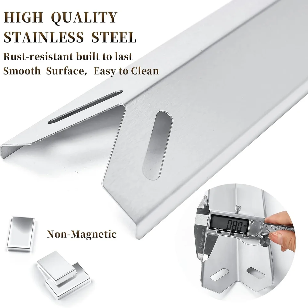 BBQ Shield 201 SS Heat Plate Even Heat Distribution Vaporizes Drippings Reduces Flare-ups Premium Stainless Steel Grill Plate