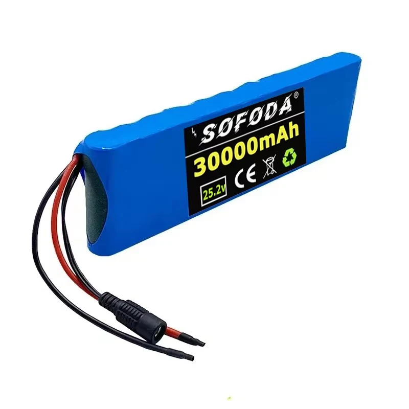 24V 30000mAh 6S2P 18650 Lithium Battery Pack 25.2V 30000mAh With BMS For Electric Bicycle Moped + 2A Batteries Charger