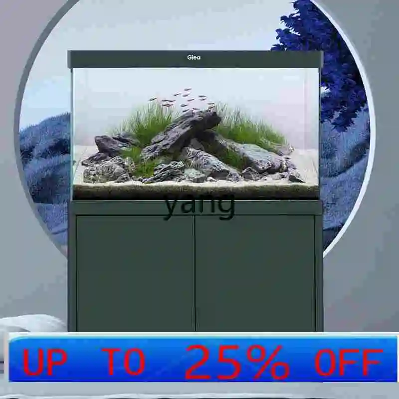 

lmm ultra-white glass large aquarium living room household bottom filter screen office water-free fish tank