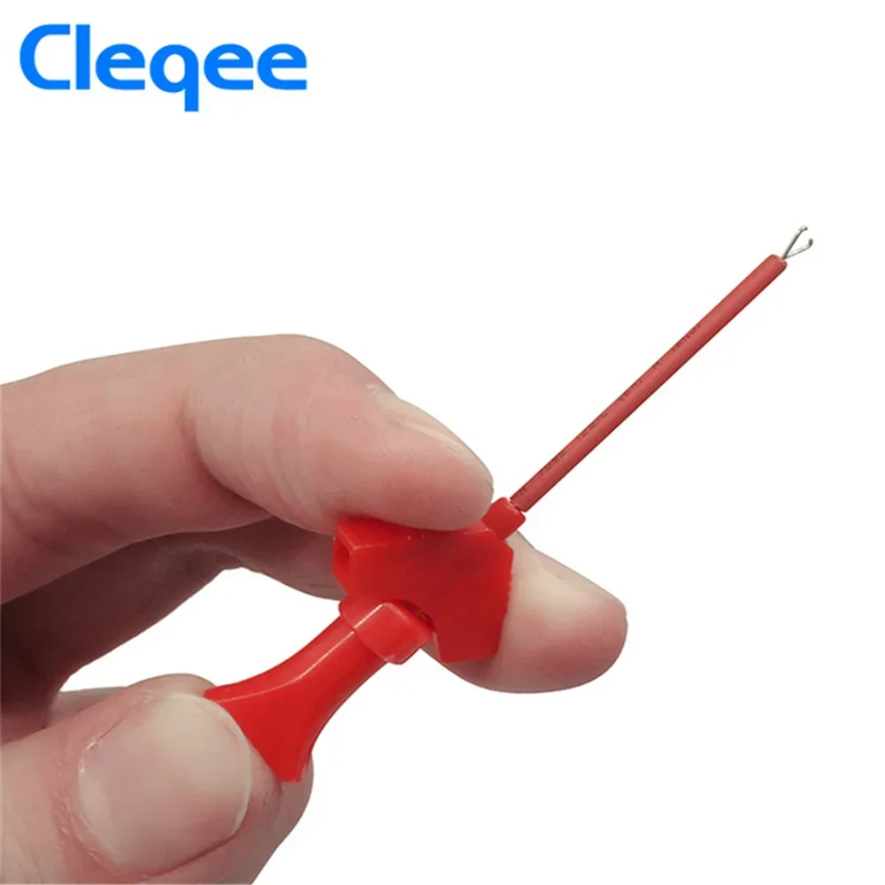 Cleqee P1511B 2PCS SMD IC Test Hook Clip Test Probe Internal Spring Silicone Cable 26AWG with 2mm Socket for Multimeter 20V/5A image 6