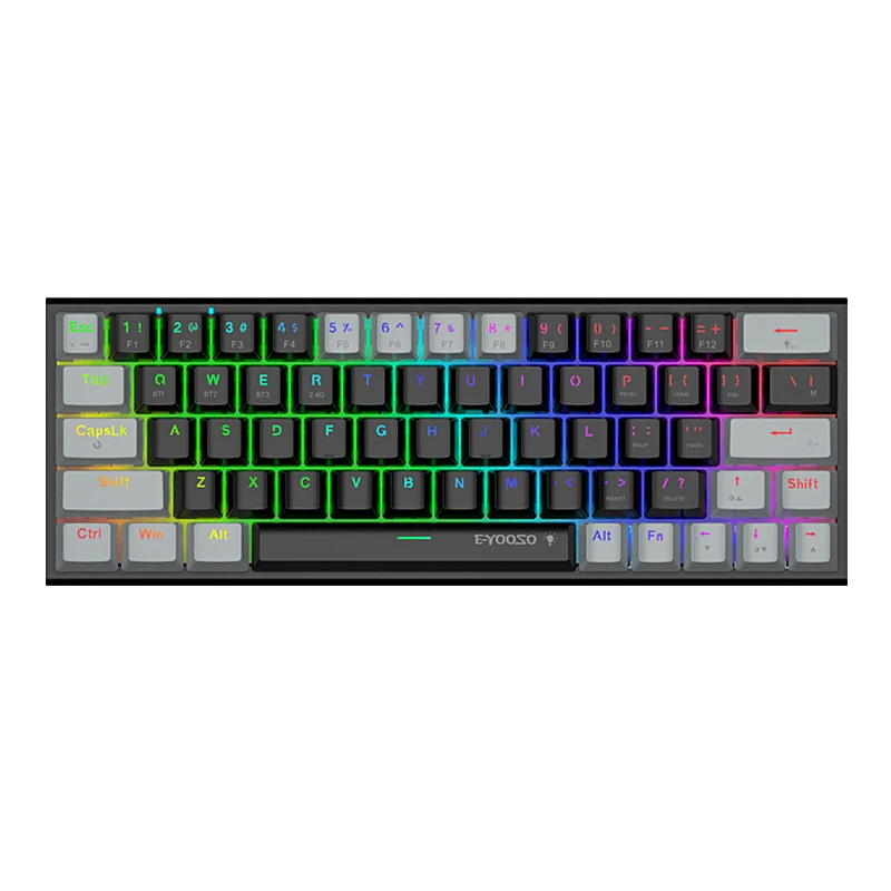 Imagem -06 - Teclas com Fio sem Fio Rgb Usb Mini Teclado Mecânico do Jogo Interruptor Vermelho Azul Mini Portátil pc Gamer Teclado Ergonômico 63