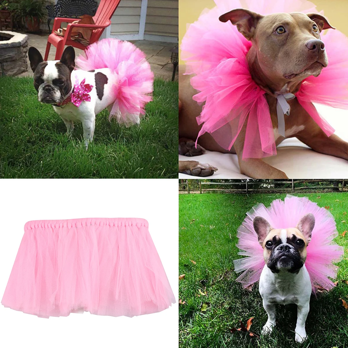 

Pet Tutu Skirt Sweet Dog Mesh Dress Gauze Clothing Celebration Fashionable H made Outdoor Walks Pink Color Comfortable Play