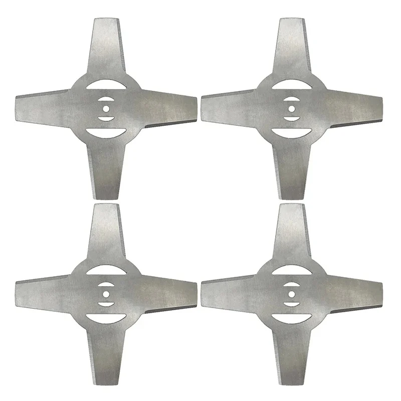 4pcs 4inch Grass Trimmer Metallic Blade 4Teeth Garden Power Tool Accessories For Electrical Lawnmower Brush Cutter