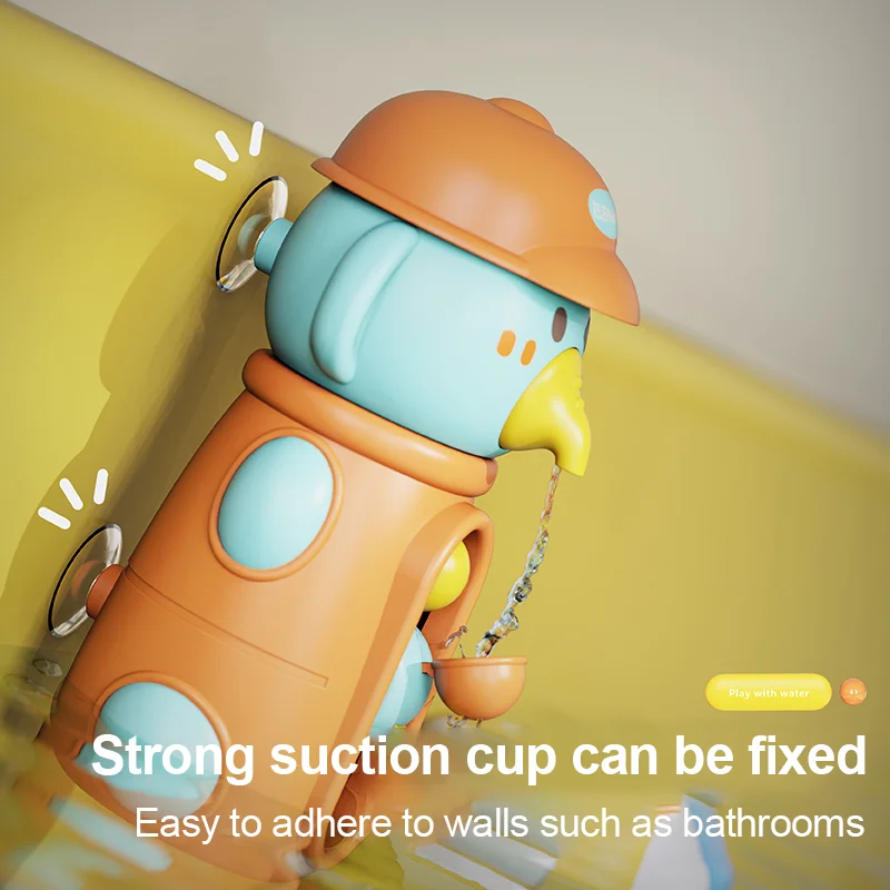 ألعاب حمام الأطفال الصغار (1-3 سنوات) - عجلة مائية قابلة للدوران ومغرفة مياه الحمام، ألعاب حوض استحمام ممتعة للأطفال الصغار