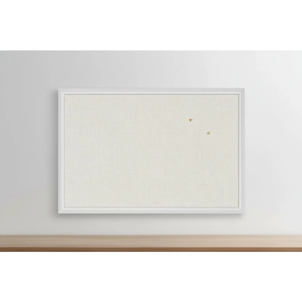 لوحة إعلانات من الفلين للمزرعة مقاس 30 × 20 بوصة، كتان مغطى بإطار خشبي أبيض لديكور المنزل والمكتب والفصول الدراسية