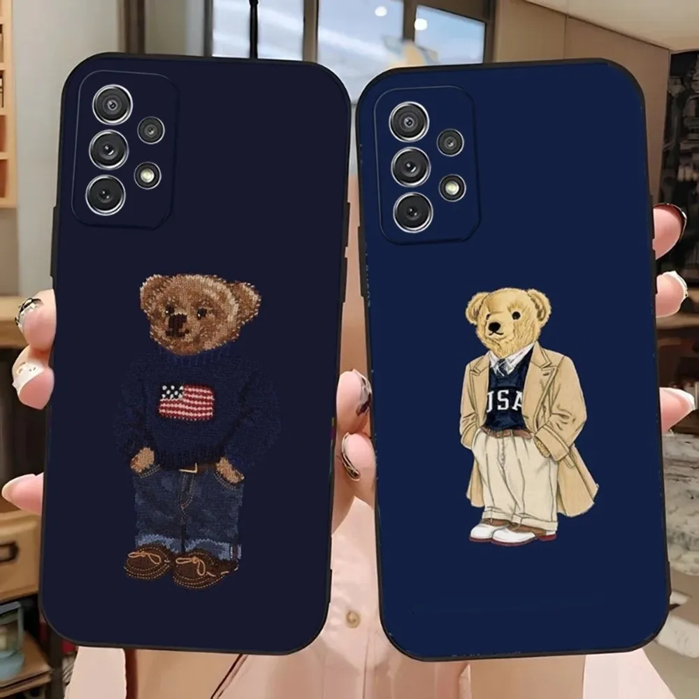 B-Baron F-Filou Bear Fashion Phone Case For Samsung Galaxy A13,A21s,A22,A31,A32,A52,A53,A71,A80,A91 Soft Black Phone Cover