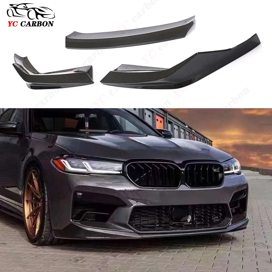 For BMW M5 F90 MP Style 2021+ High quality Carbon Fiber Car Front Bumper Diverter Spoiler Diffuser Front lip chin body kit