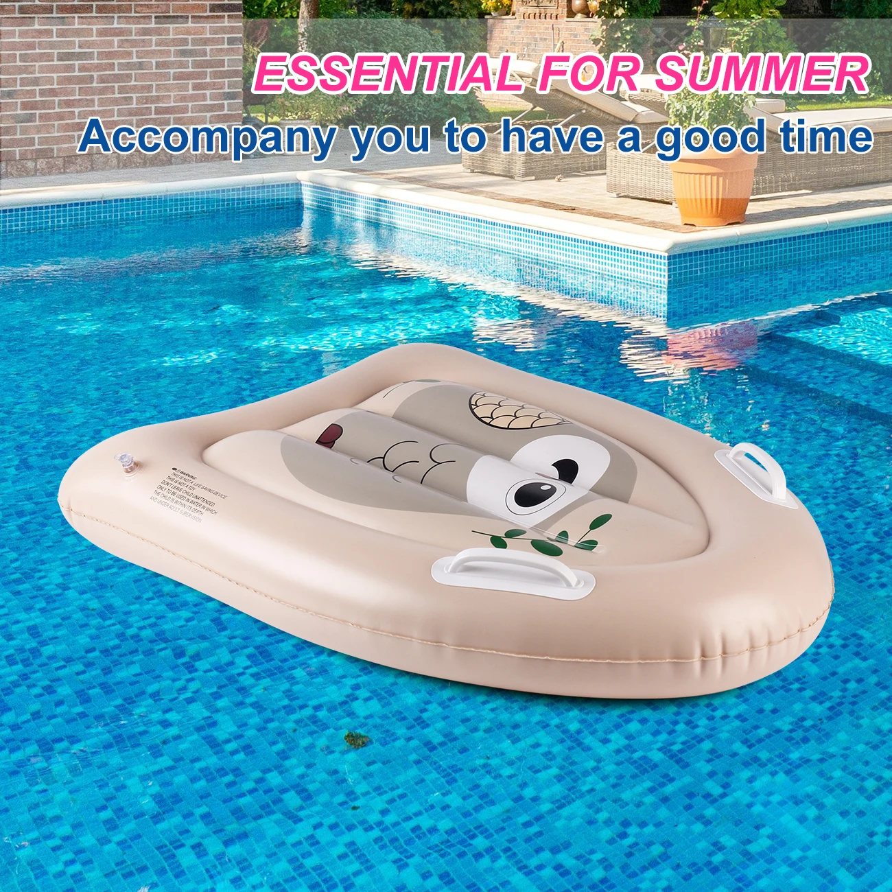 1 Stück Aufblasbares Strand-Bodyboard mit Griffen, Aufblasbares Surfbrett, Schwimmbrett für Strand und Pool