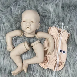MRB 19 Inch Vinyl Reborn Doll Kit Aleyna Lifelike Unfinished Unpainted Fresh Color Blank Vinyl Newborn Doll Mold with Eyes