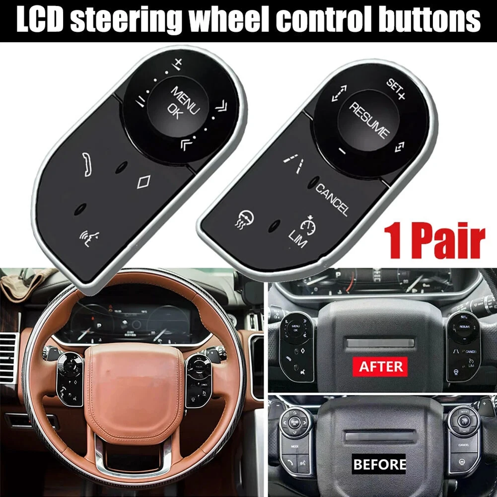 

Car LCD Steering Wheel Control Buttons +Window Digital Switch Retrofit Kit For Range Rover L405 13-17 L494 L462