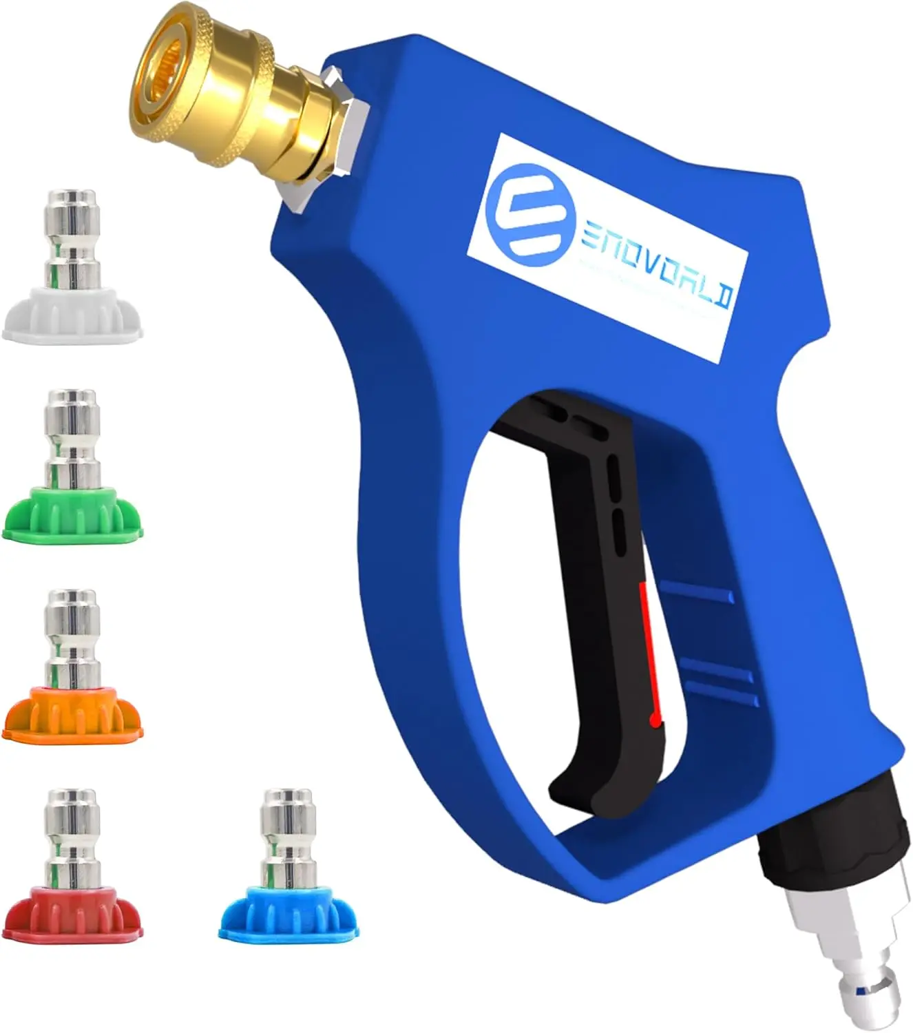 

Пистолет для мойки высокого давления 5000 фунтов на квадратный дюйм с поворотным механизмом и 5 насадками, универсальное быстроразъемное соединение для пенной пушки