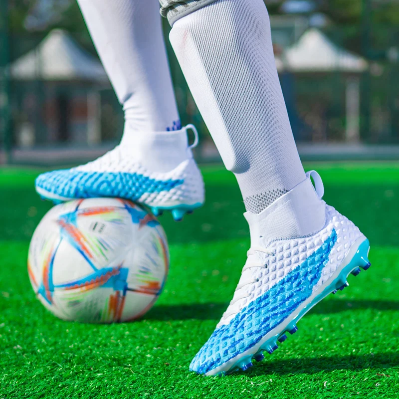 2024 Men's Soccer Shoes Large Size Ultralight Football Boots Boys Sneakers Non-Slip AG/TF Soccer Cleats Ankle Boots Unisex