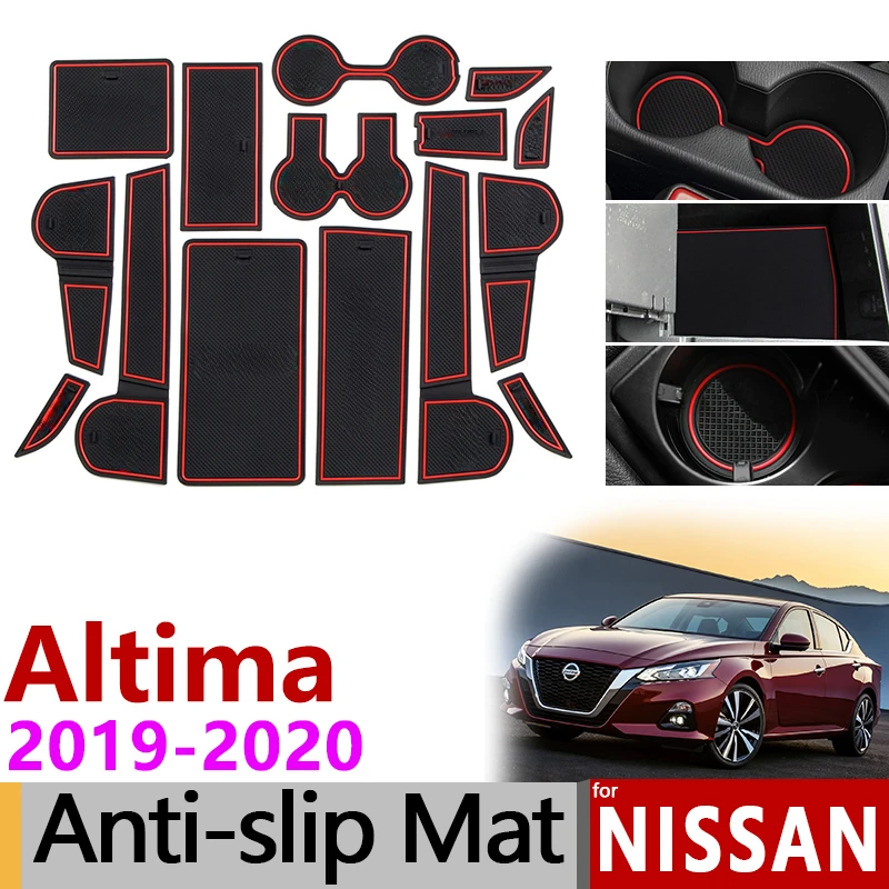 15Pcs/Set Anti-Slip Mat for Phone Rubber Gate Slot Mats Cup Pad for Nissan Altima L34 2019 2020 2021 Accessories Car Stickers