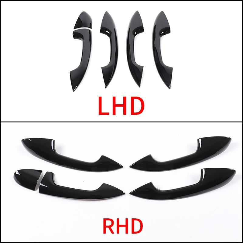 5Pcs ABS Car Door Handle Cover Trim For Mercedes Benz A/B/C/E/GLA/GLC/GLE/GLS/CLA/CLS Glossy Black Exterior Sticker 2015-2025