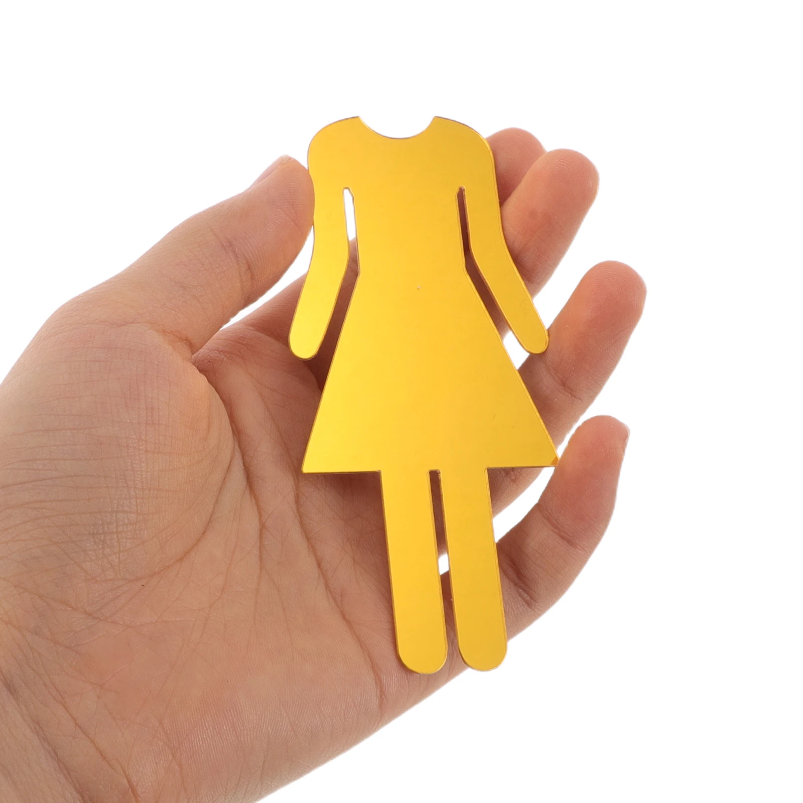 

5Pcs Acrylic Bathroom Sign Gold Mirror Surface Restroom Identification Plaque for Office Home Toilet Door Signs Men Women