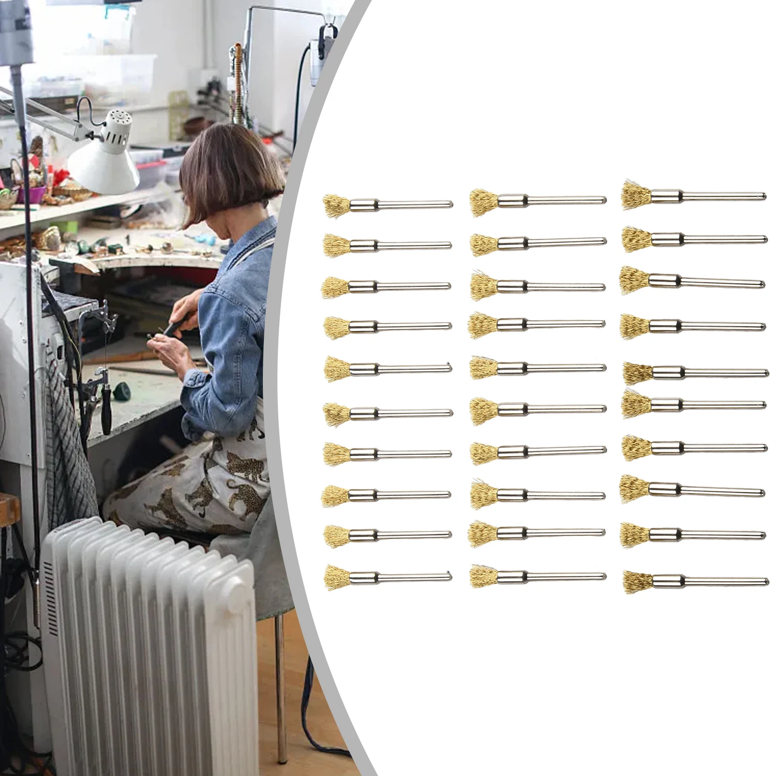 Tool Cleaning Drill Accessories Rust Wire wheels Remover Brass Rotary Pencil Polishing Brushes Power Convenient