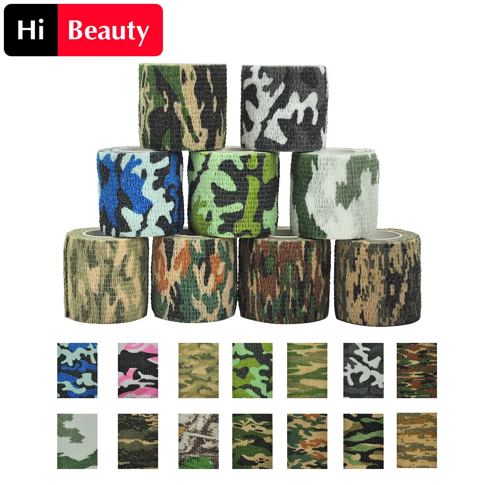 1 Roll 5*450cm Disposable Self-adhesive Flex Elastic Camouflage Bandage Tattoo Handle Grip Tube Wrap Elbow Stick Motion Tape