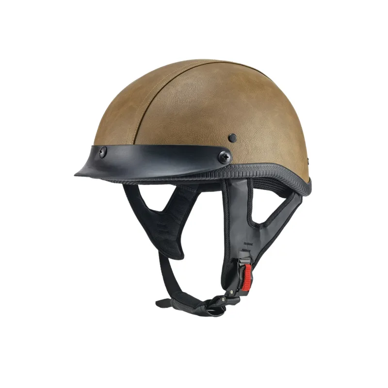 Demi-casque de moto rétro pour hommes et femmes, dégagement rapide, sangle réglable, confortable, respirant, casques vintage