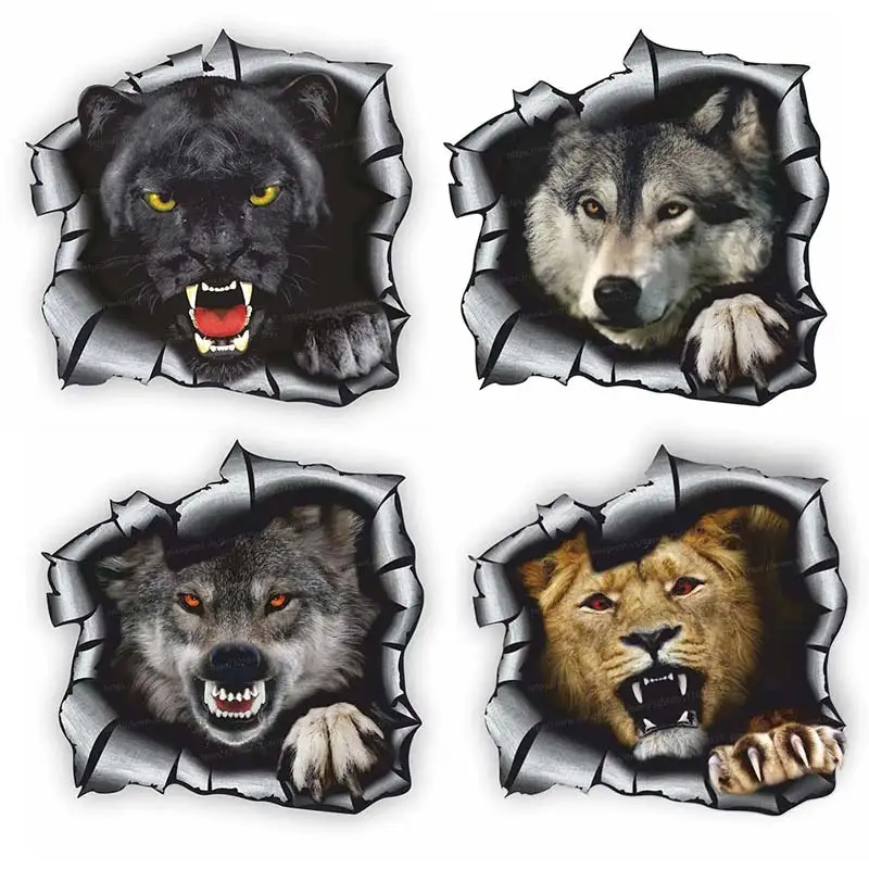 Ferocious Wolf Animal Car Sticker Vinyl Decal Waterproof Rear Window Motorcycle Camper Bumper Decoration SH585