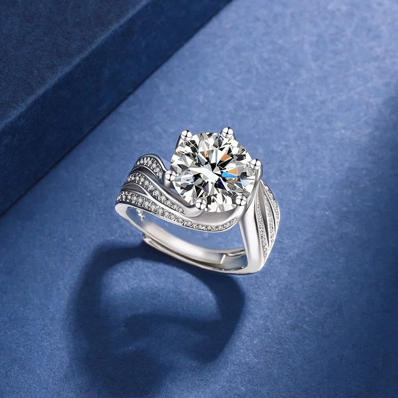 

Luxury Platinum Pt950 18k1 Carat Full Moissanite Diamond Women's Ring D-Color Jewelry Wedding Ring Gorgeous