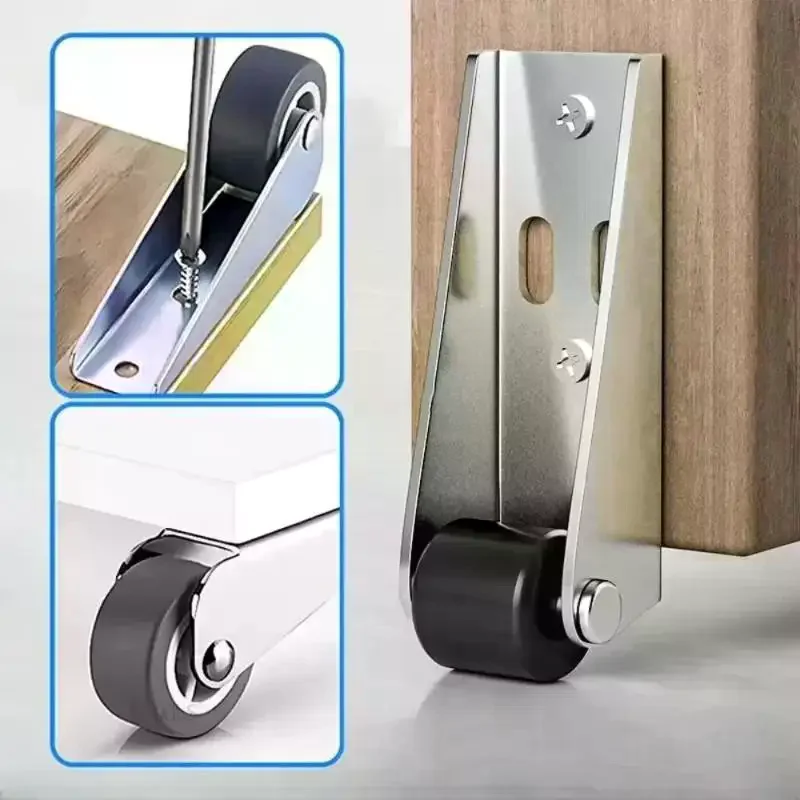 Sliding Door Track Pulley Silent Right Angle Directional Rollers Effortless Telescopic Aluminum Alloy Side Mounted