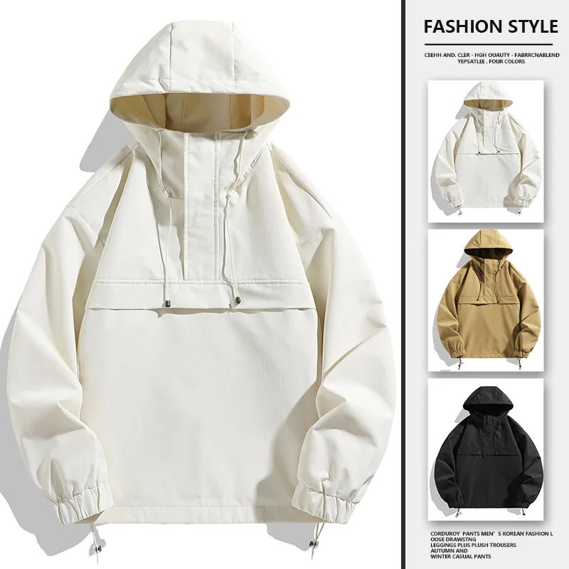 

Мужская куртка, водонепроницаемая верхняя одежда Techwear, пуловерная куртка на молнии, уличная тактическая спецодежда, пальто