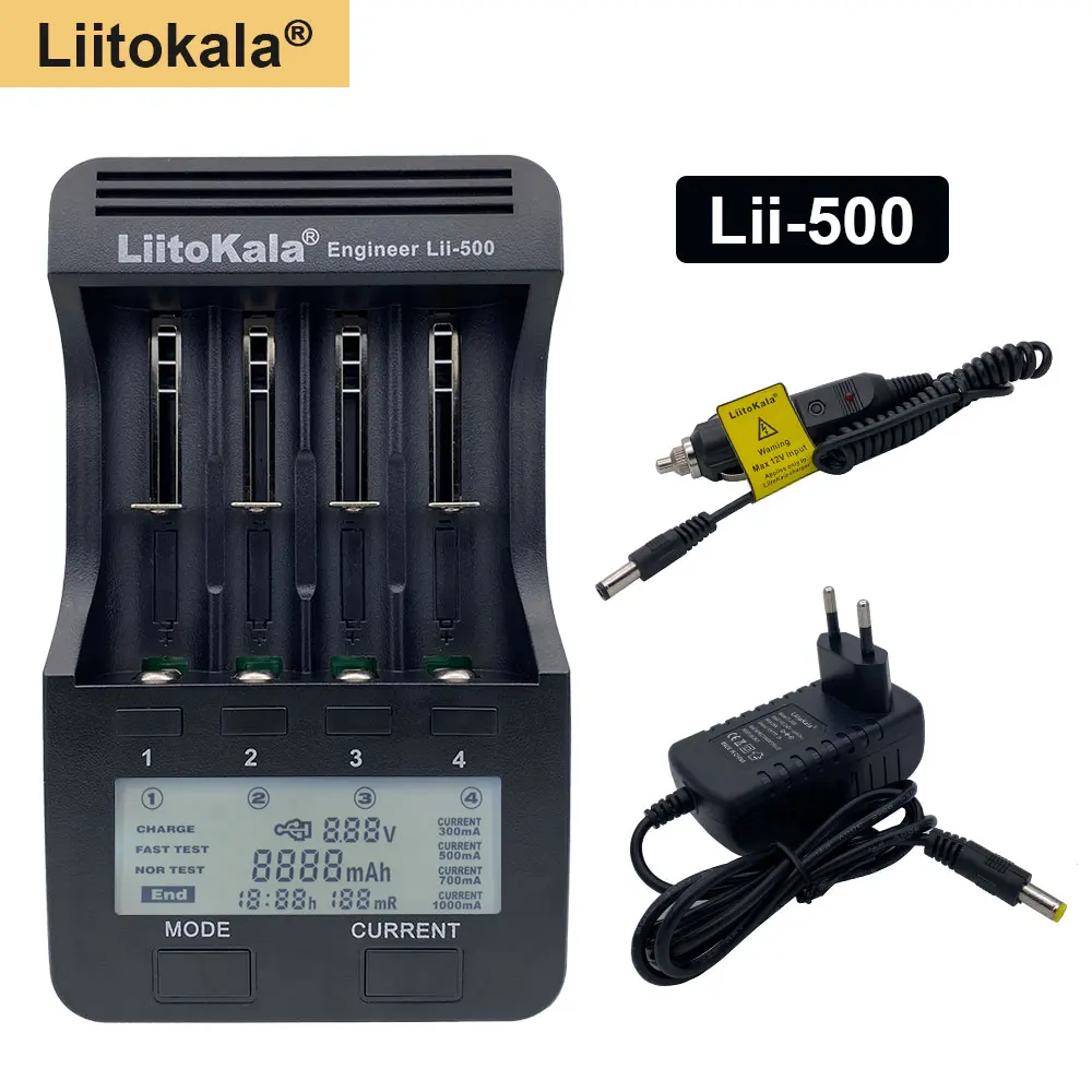 Liitokala lii500 LCD Battery  charger for 3.7V 18650 26650 18500 Cylindrical Lithium Batteries lii-500 1.2V  Battery Charger