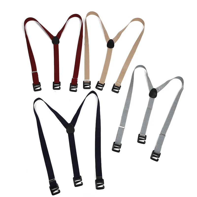 حمالات عمل شديدة التحمل للرجال بعرض 4 سم على شكل X من الخلف مع 3 مشابك بلاستيكية قابلة للتعديل بنطلون مرن - أسود #5