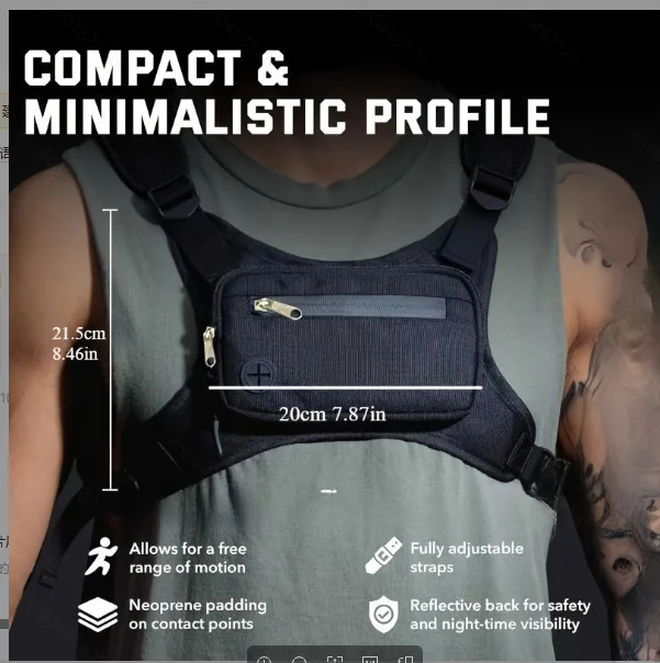 Running Chest Pack Bags Ultralight Sports Vest Bag Adjustable Hands Free Phone Holder For Trail Running Marathon Hiking Cycling