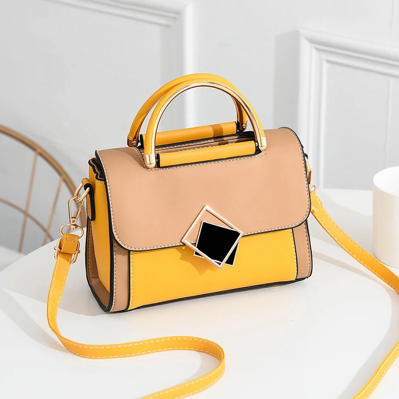 Fashionable women's crossbody bag, vintage new style, textured handbag, single shoulder, color-blocking, light luxury, small squ image 4