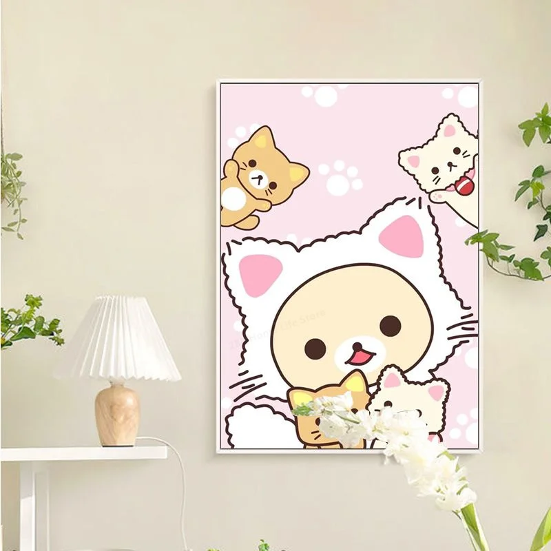 Cute Cartoon R-Rilakkuma Classic Anime Poster Vintage Room Home Bar Cafe Decor Wall Decor