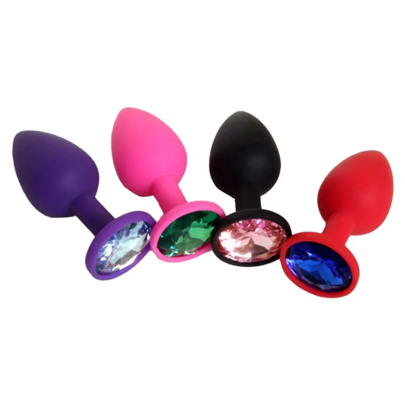 Sexy Silicone Anal Plug Massage Adult Sex Toys For Women Or Man Butt Plugs（Bottom Diamond Color Random）