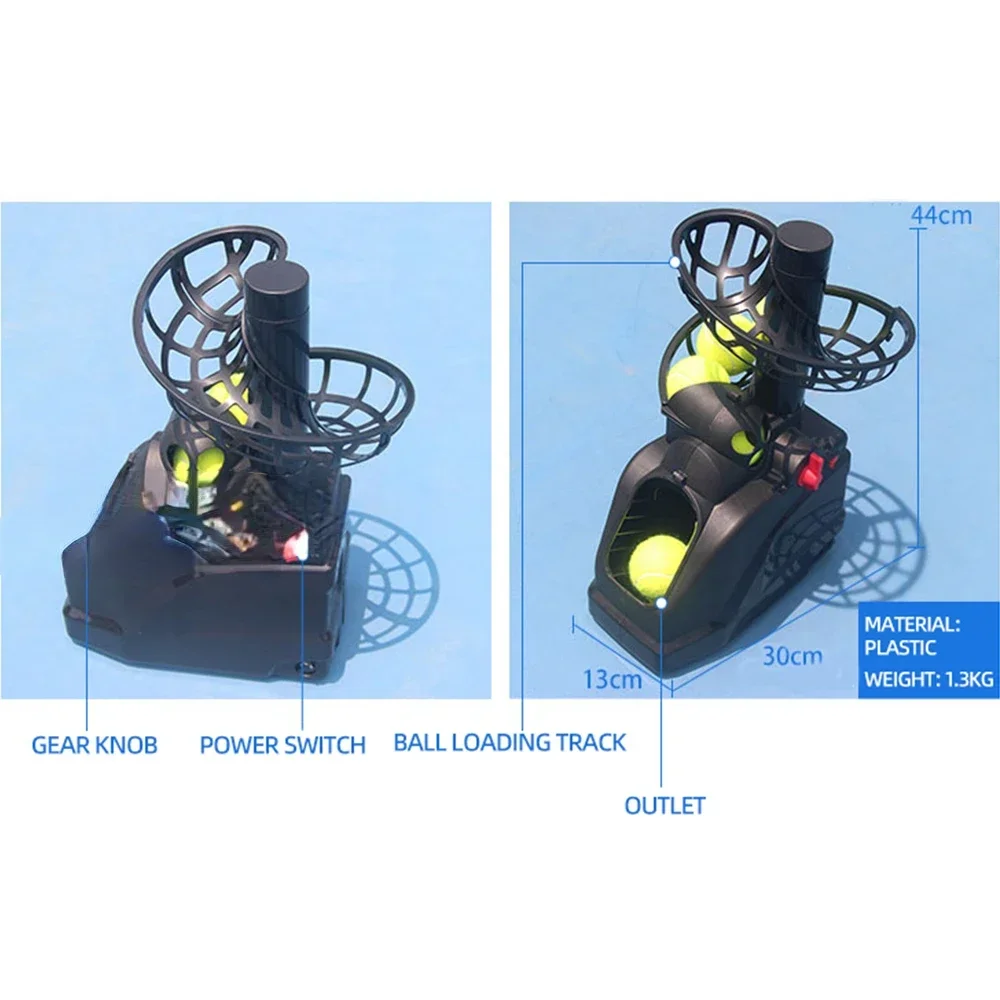 Portable Tennis Ball Throwing Machine Coach Ball Feeding Machine Self-service Single Swing Racket Practice With Battery