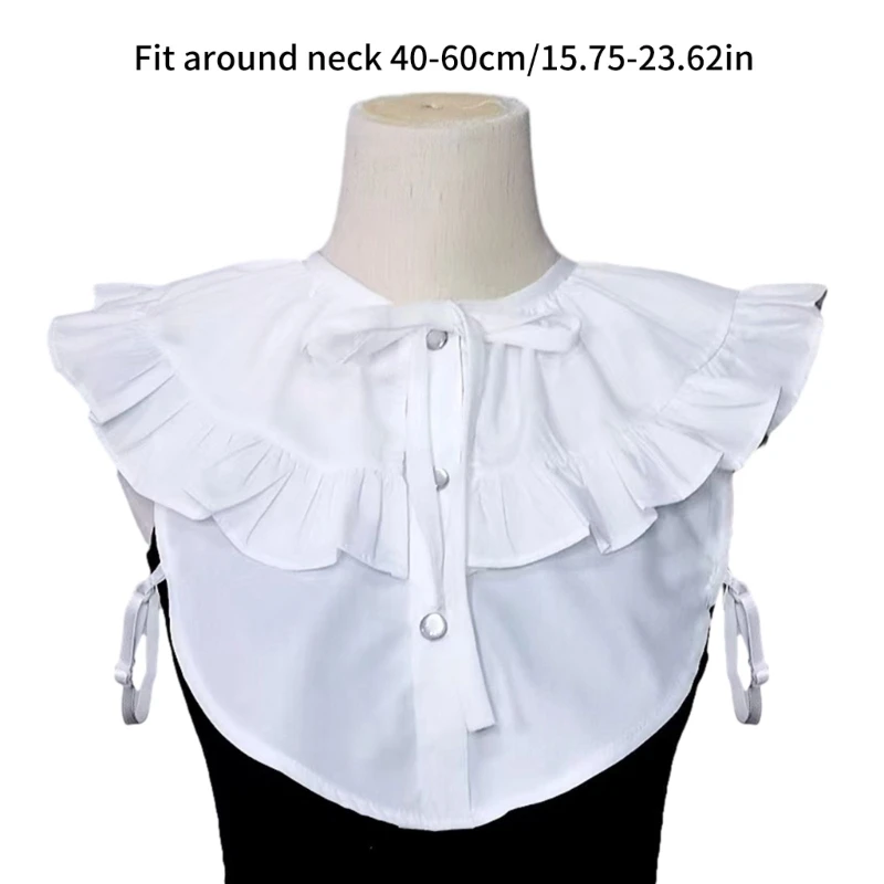 Peterpan Collar Ruffled Collar White Vintage Large Lapel Half Shirt Collar Sweet Girls Large Lapel Decorative Shawl