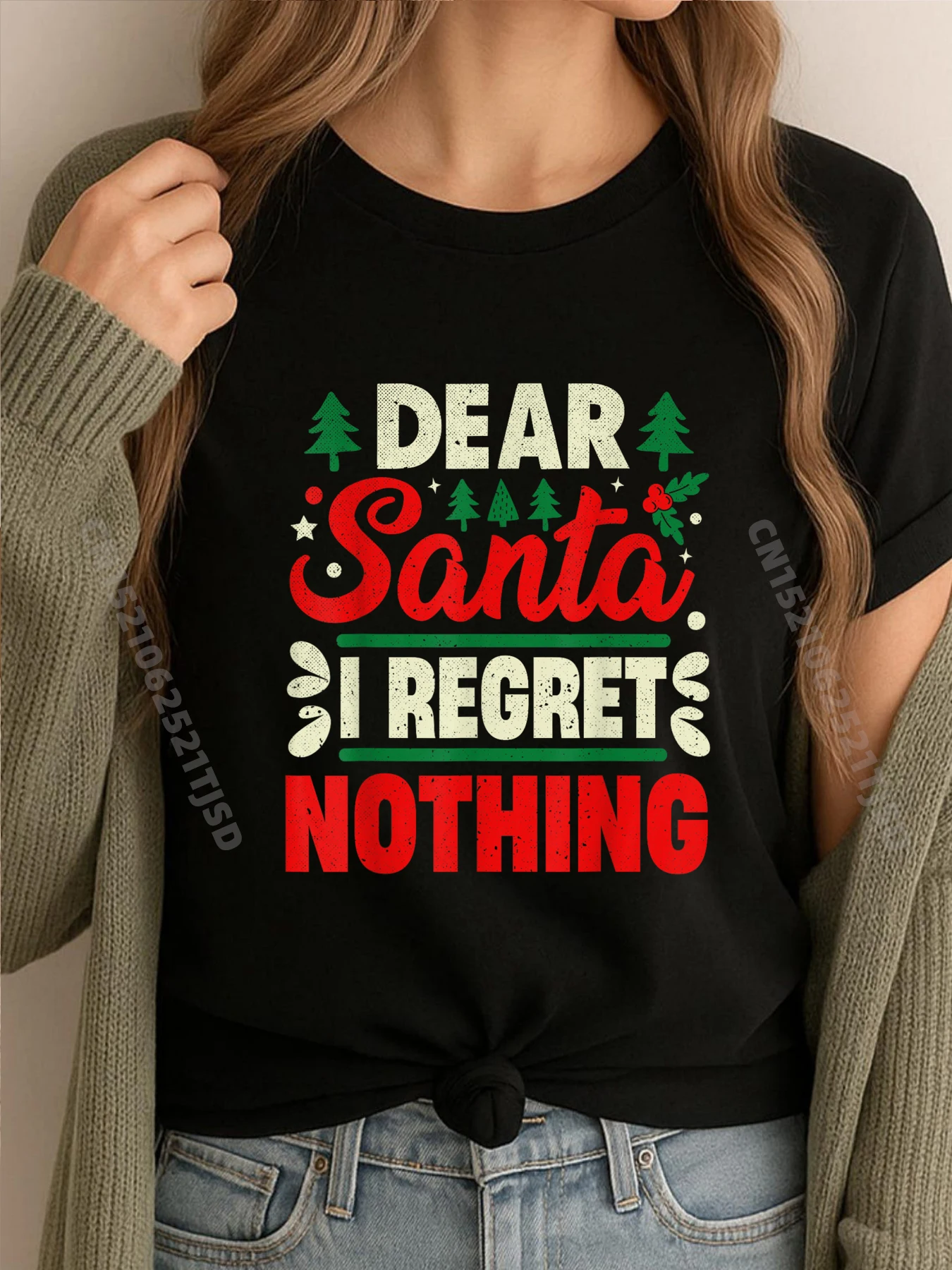 

Дорогой Санта, я реглю, ничего не празднику, Рождество, мужская дизайнерская футболка, женская брендовая одежда, винтажная