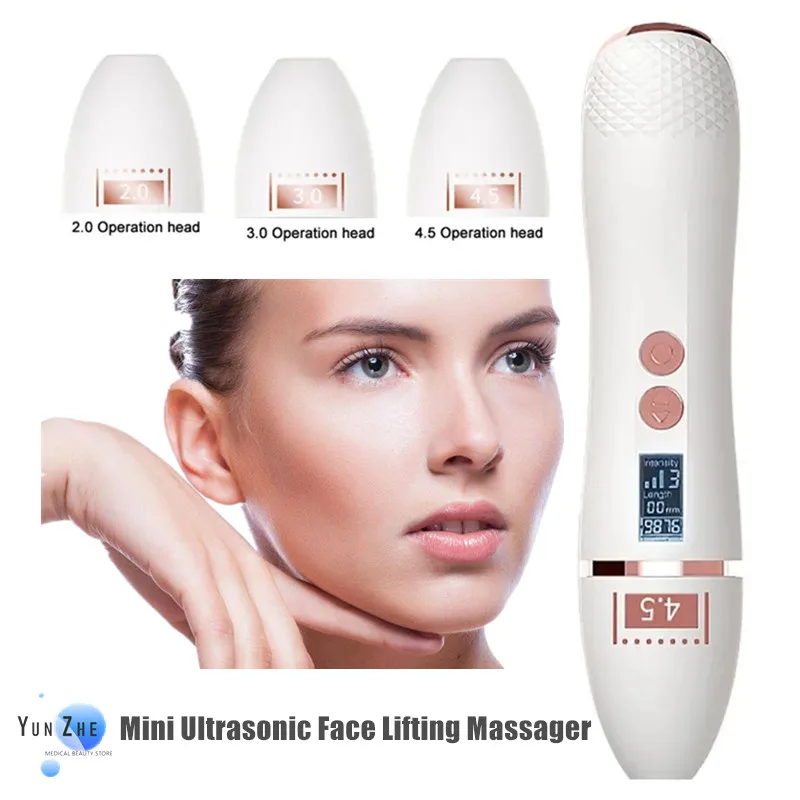 Wrinkle Removal Anti-Aging Handheld 7D Mini Ultrasonic Face Lifting Massager Skin Tightening Eye Care SPA Beauty Machine