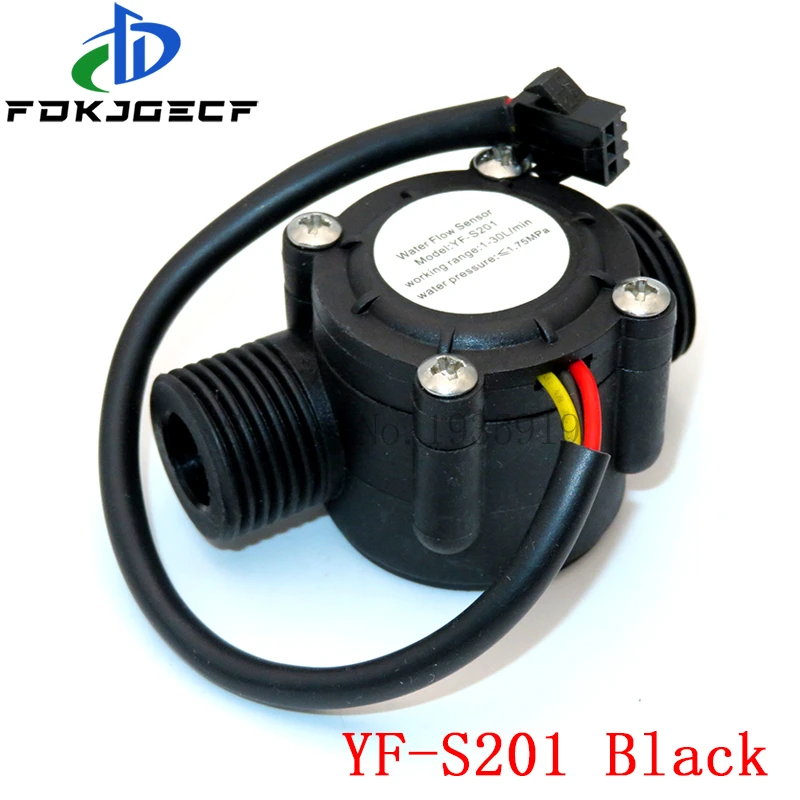 Water flow sensor flowmeter Hall flow sensor 4/6 points G1/2/3/4 Water control 1-30L/min 2.0MPa YF-S201 YF-201C FS300A