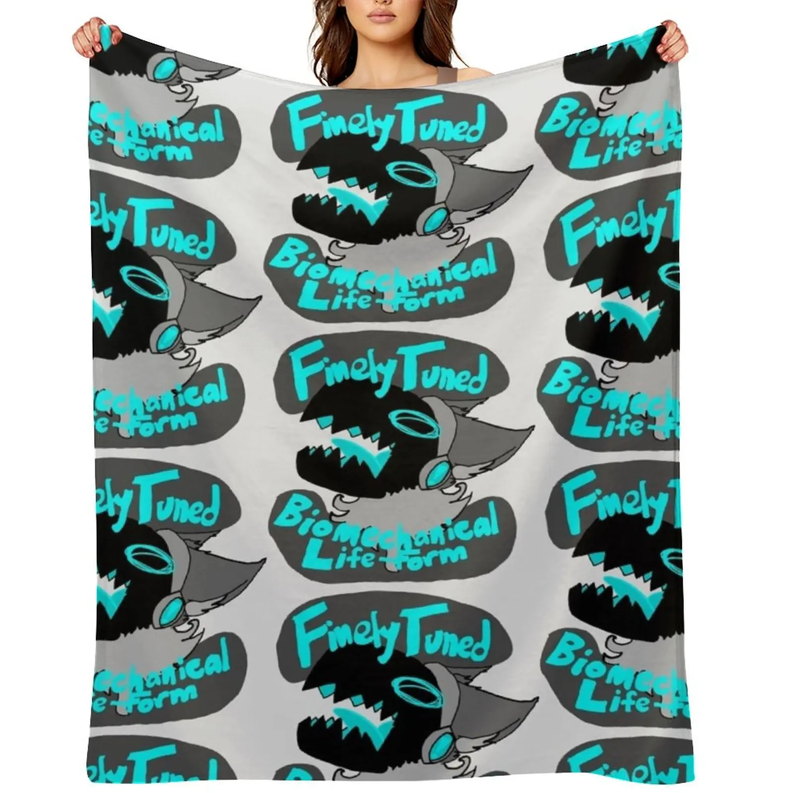 

Finely Tuned Biomechanical Lifeform - Protogen Throw Blanket Personalized Gift Camping Hairys Summer Beddings Blankets