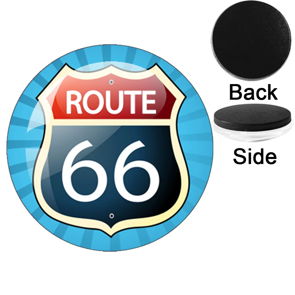 Route 66 Refrigerator Magnets Message Note Photo Gift Suitable For Kitchen, Office Whiteboards, Cabinets, And Dishwashers