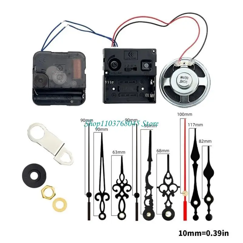 Quarz-Uhrwerk-Set, batteriebetrieben, 12888, Ersatz für Uhrwerke für Wanduhren, DIY-Reparatur, 0200+0121 – Detail 10