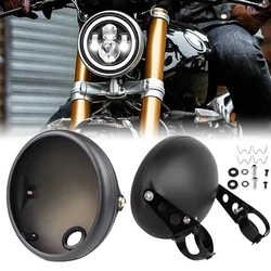 Retro 7 Inch Motorcycle LED Headlight Lamp Housing Modified Shell Bucket Trim Holder Accessory for Custom Bike Lighting
