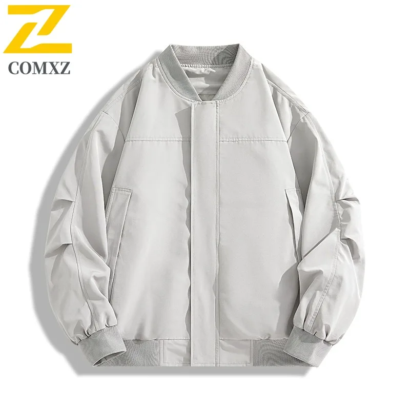 

COMXZ Men Windbreaker Coat Handsome Loose Trendy Lightweight Outdoor Cycling Motocross Coats Autumn Classic Minimalist Jacket
