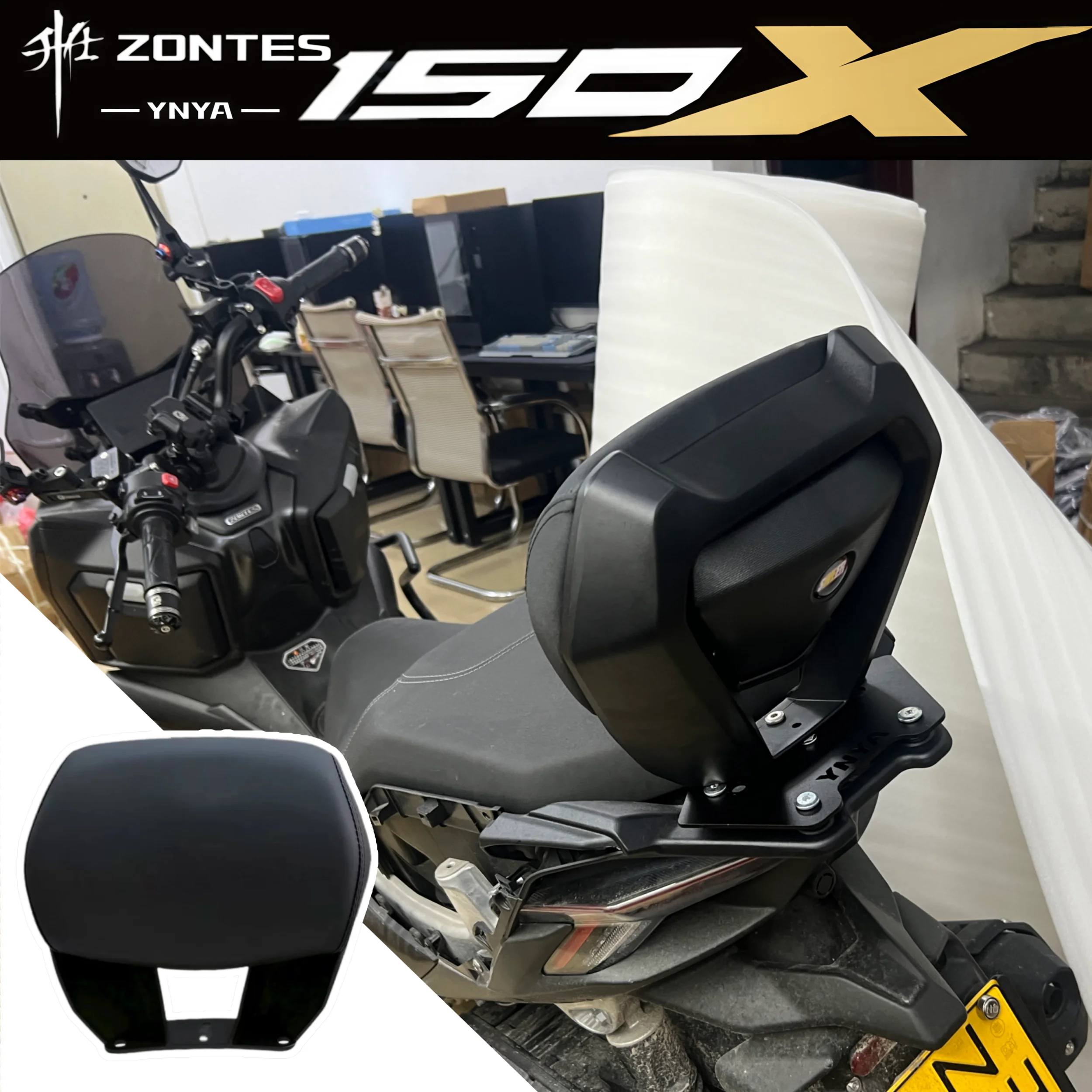 Respaldo Trasero para ZONTES 125X - Soporte Lumbar y Alerón Trasero para Motocicleta - Piezas de Modificación No Destructivas