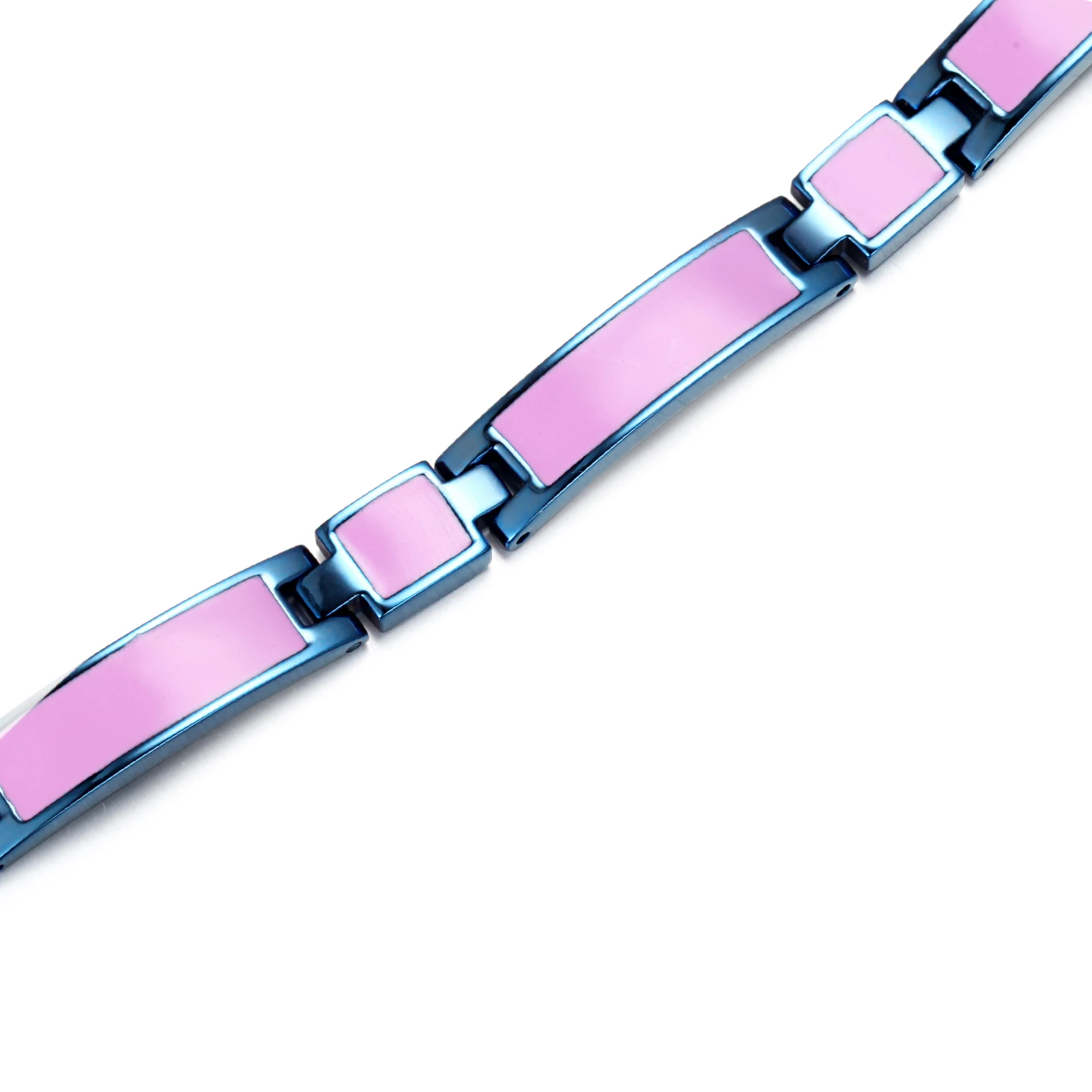 Welmag Stainless Steel Bracelet For Women Health Blue Pink Bend Magnetic Bracelet Therapy Bio Energy Relief Wrist Pain