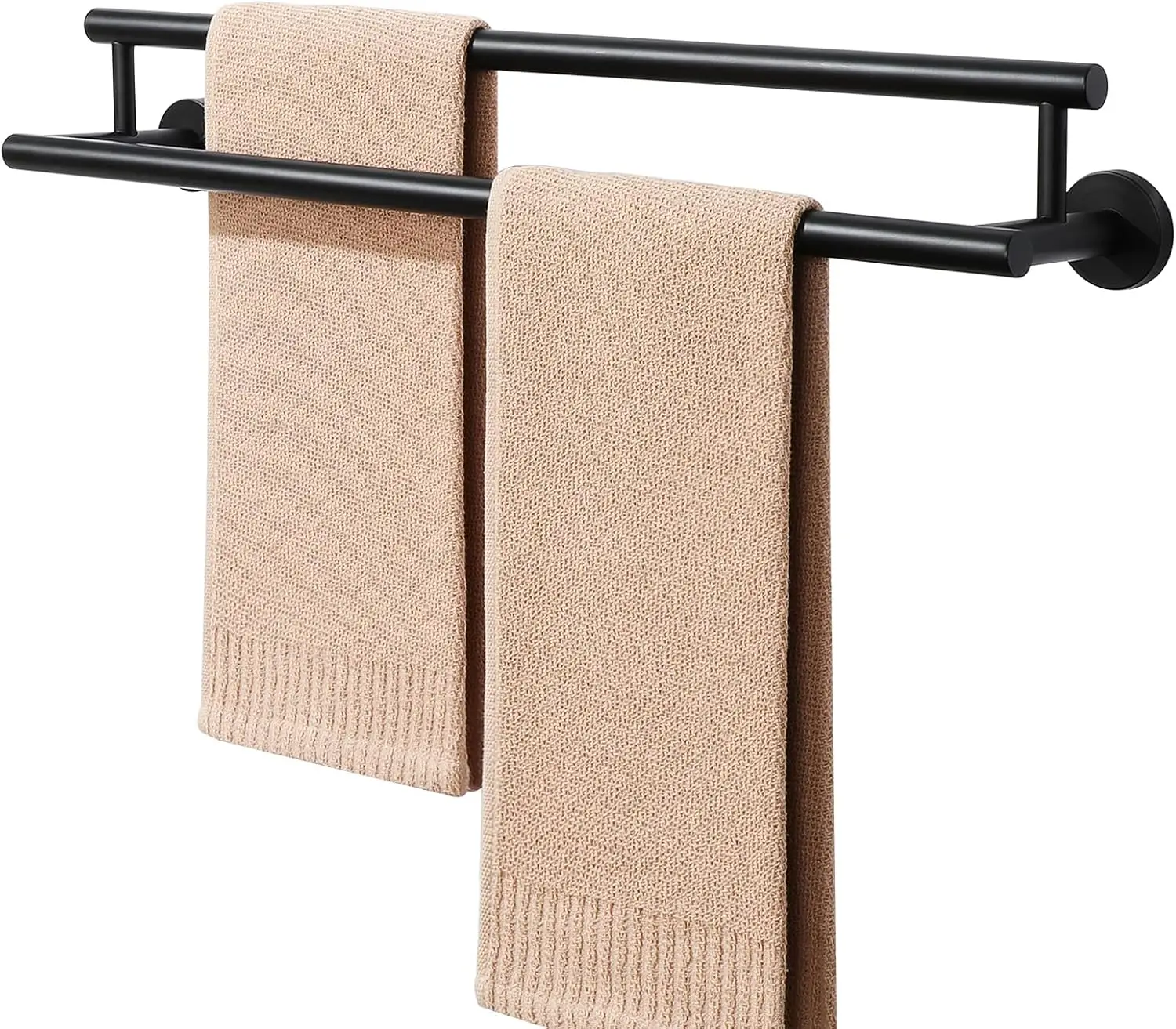 

Двойной держатель для полотенец, черный, 24 дюйма, настенная полка для ванной, быстросохнущий держатель для полотенец из нержавеющей стали
