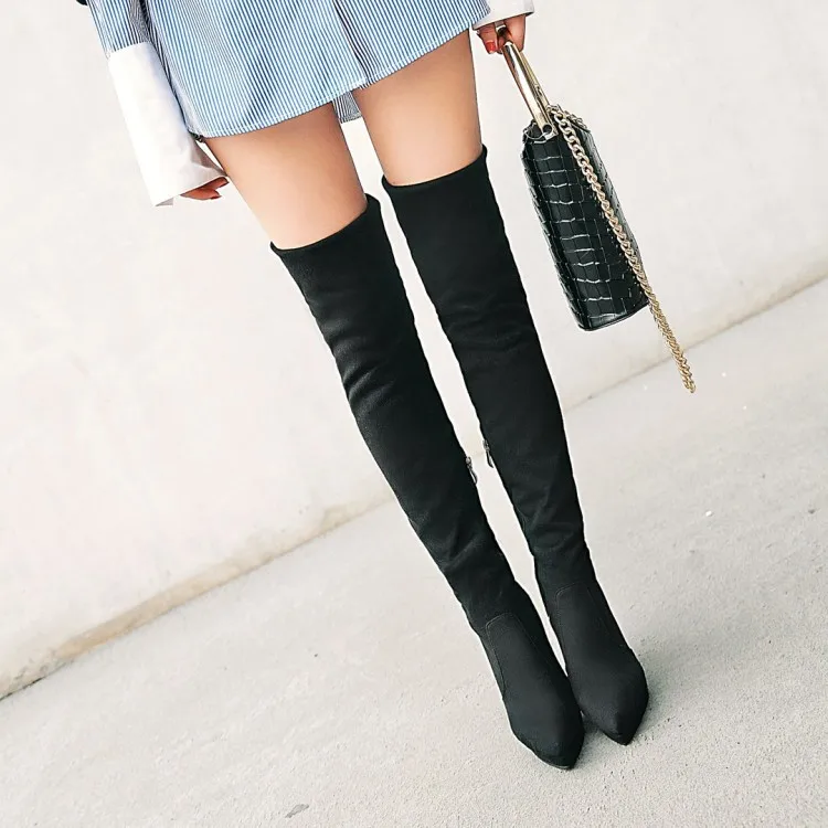 Oversize  Large size Big size womens fashion boots Pointed toe Thin heel boots female women shoes Light Weight